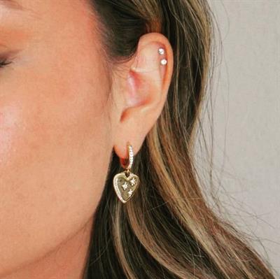 Tektaş Çelik Piercing Tragus Helix Kıkırdak Conch Gold Renk 8 mm