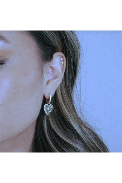 Tektaş Çelik Piercing Tragus Helix Kıkırdak Conch Gümüş Renk 8 mm