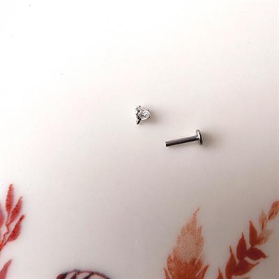 Tektaş Çelik Piercing  Tragus Helix Kıkırdak Conch Gümüş Renk 8 mm