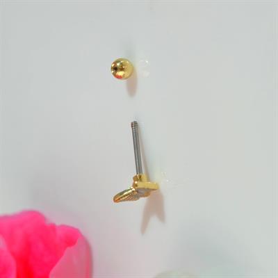 Turuncu Kelebekli Çelik Piercing Helix Kıkırdak Conch Lob Gold