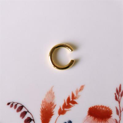 XL Gold Earcuff Bombeli Halka Kıkırdak Küpesi Geçirmeli Günlük Kullanım