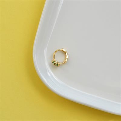 Yeşil Renk Çiçek Halka Piercing Helix Kıkırdak Forward Helix Piercing