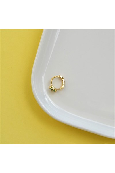 Yeşil Renk Çiçek Halka Piercing Helix Kıkırdak Forward Helix Piercing