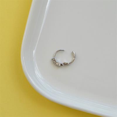Zirkon Taşlı Halka Piercing Tragus Helix Forward Helix Silver Renkli Halka Piercing