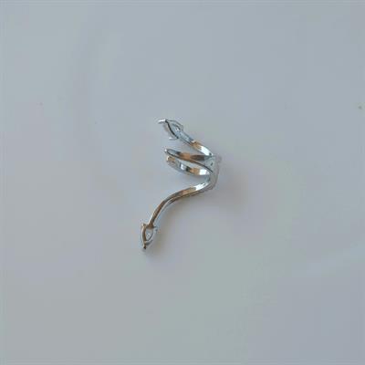 Zirkon Yılan Model Earcuff Delik Gerektirmez Yılanlı Kıkırdak Küpesi Silver Renk