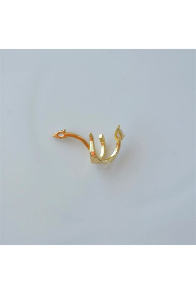Zirkon Yılan Model Earcuff Delik Gerektirmez Yılanlı Kıkırdak Küpesi Gold Renk