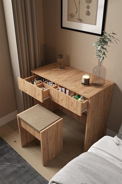 DF02102AC İki Çekmeceli Tabureli Makyaj Masası