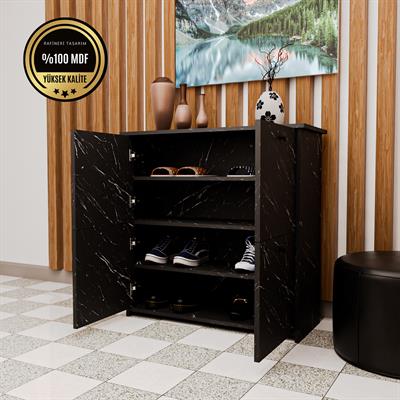 DF08103BD MDF Dört Raflı ve Dört Kapaklı Ayakkabılık Bendir