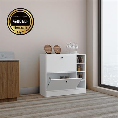 DF14101B MDF Kahve Köşesi Çok Amaçlı Mutfak Kiler Dolabı