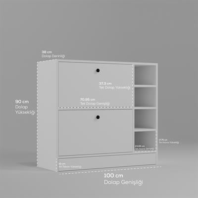 DF14101B MDF Kahve Köşesi Çok Amaçlı Mutfak Kiler Dolabı