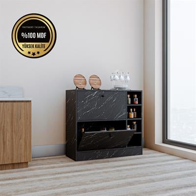 DF14101BD MDF Kahve Köşesi Çok Amaçlı Mutfak Kiler Dolabı