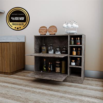 DF14101GD MDF Kahve Köşesi Çok Amaçlı Mutfak Kiler Dolabı