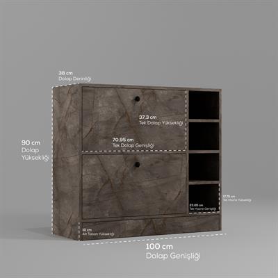 DF14101GD MDF Kahve Köşesi Çok Amaçlı Mutfak Kiler Dolabı