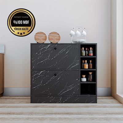 DF14101BD MDF Kahve Köşesi Çok Amaçlı Mutfak Kiler Dolabı