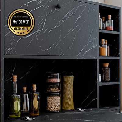 DF14101BD MDF Kahve Köşesi Çok Amaçlı Mutfak Kiler Dolabı