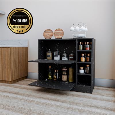 DF14101BD MDF Kahve Köşesi Çok Amaçlı Mutfak Kiler Dolabı