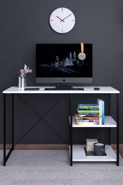 DF09103B 120 Cm Raflı Çalışma Masası Bilgisayar Masası Ofis Ders Masası