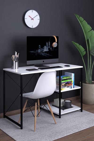 DF09103B 120 Cm Raflı Çalışma Masası Bilgisayar Masası Ofis Ders Masası