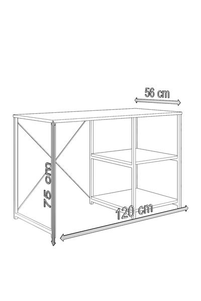DF09103AC 120 Cm Raflı Çalışma Masası Bilgisayar Masası Ofis Ders Masası