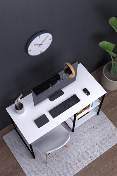 DF09103B 120 Cm Raflı Çalışma Masası Bilgisayar Masası Ofis Ders Masası