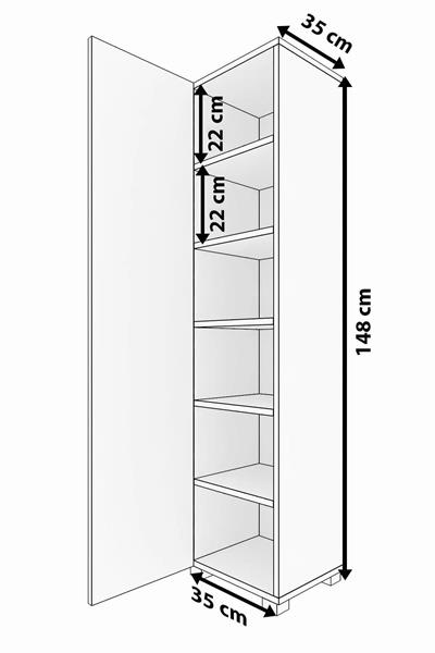 DF16105BR Çok Amaçlı Banyo Dolabı Banyo Boy Dolap