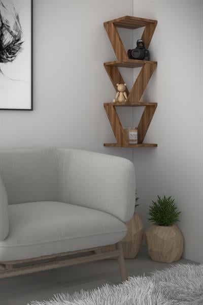 DF05106BR Köşe Raf Duvar Rafı Dekoratif Raf