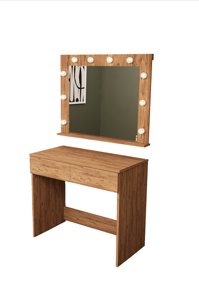 DF02108AC Hollywood Işıklı Aynalı Çekmeceli Makyaj Masası