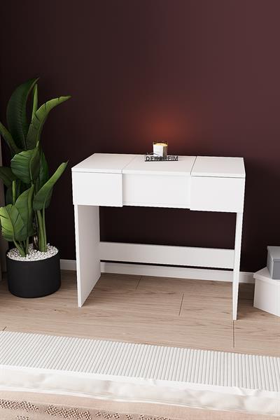 DF02112B Çekmeceli Aynalı Makyaj Masası Beyaz