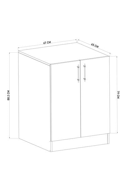 DF03107B Kapaklı Çamaşır Makinesi Dolabı Çamaşır Alt Modül
