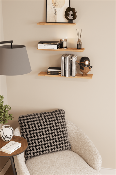 DF05102AC 3lü Dekoratif Raf Duvar Rafı