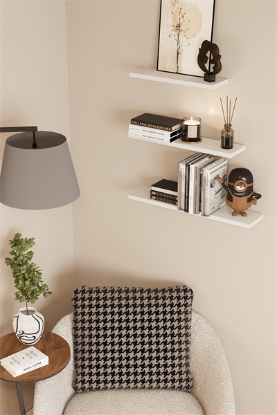 DF05102B 3lü Dekoratif Raf Duvar Rafı