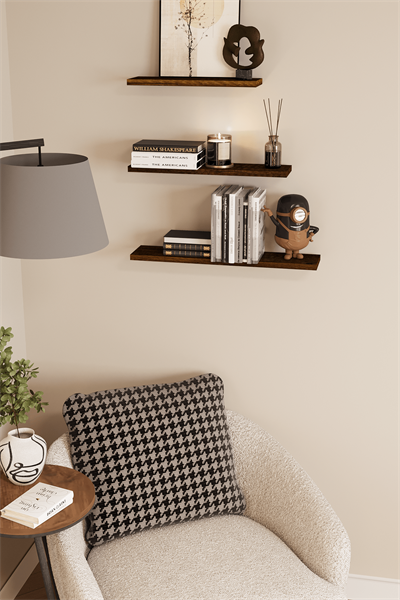 DF05102BR 3lü Dekoratif Raf Duvar Rafı