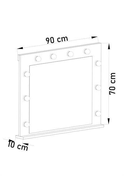 DF06101B Raflı Dekoratif Kulis Işıklı Duvar Aynası Makyaj Aynası
