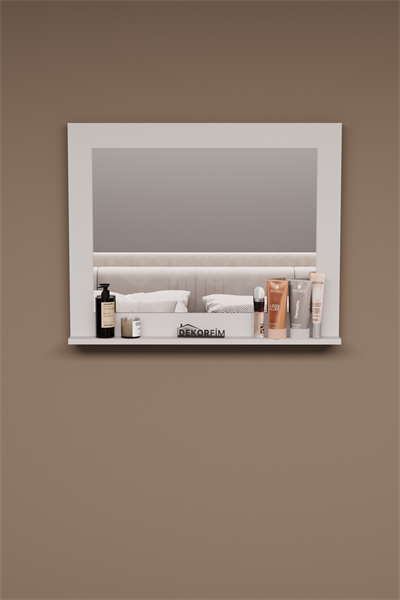 DF06102B Raflı Dekoratif Ayna Makyaj Masası Aynası