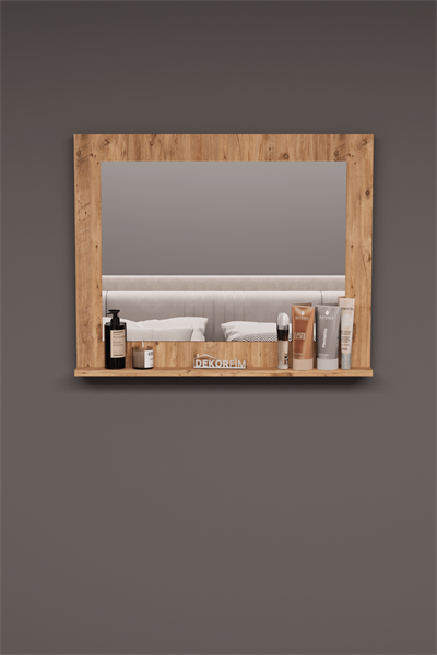 DF06102AC Raflı Dekoratif Ayna Makyaj Masası Aynası