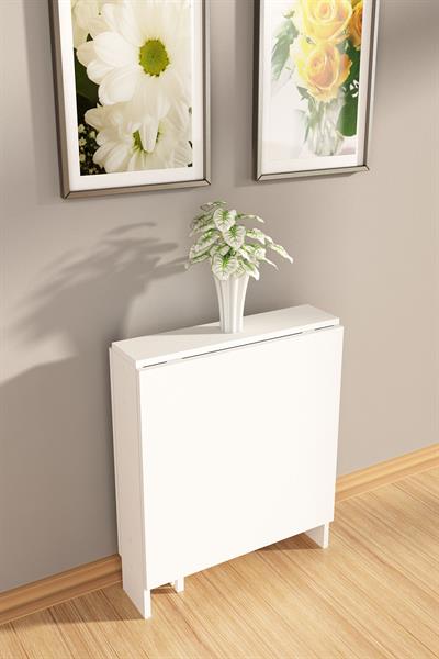 DF01101B Pratik Katlanır Masa Mutfak ve Yemek Masası Beyaz 