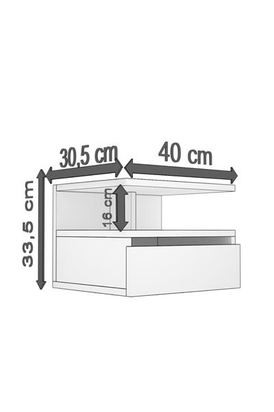 DF12101 Duvara Monte Yatak Odası Başucu Komodin