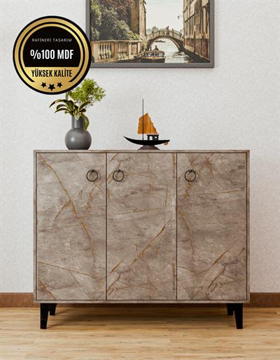 DF08102GD MDF Gri Ayakkabılık Antre Hol Çok Amaçlı Dolap Ayakkabı Dolabı