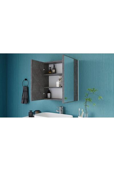 DF16103GD İki Kapaklı Aynalı Banyo Dolabı Lavabo Üstü Dolap Çok Amaçlı Banyo Dolabı