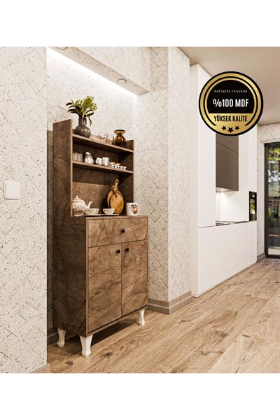 DF14102GD Kahve Köşesi Çok Amaçlı Mutfak Dolabı