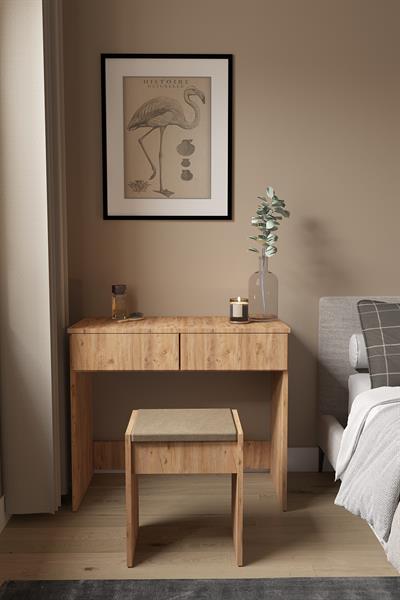 DF02102AC İki Çekmeceli Tabureli Makyaj Masası