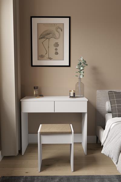 DF02102B İki Çekmeceli Tabureli Makyaj Masası