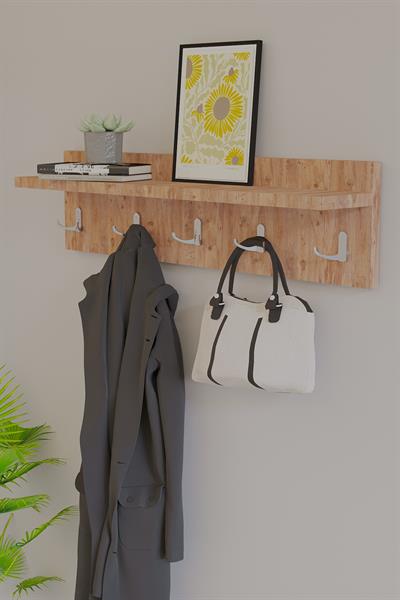 DF10101AC 5li Duvara Monte Dekoratif Raflı Askılık