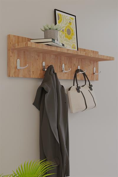 DF10101AC 5li Duvara Monte Dekoratif Raflı Askılık