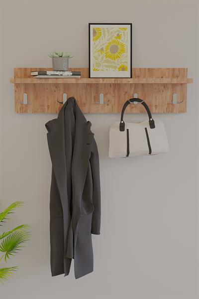 DF10101AC 5li Duvara Monte Dekoratif Raflı Askılık