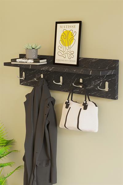 DF10101BD 5li Duvara Monte Dekoratif Raflı Askılık