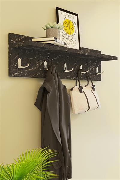 DF10101BD 5li Duvara Monte Dekoratif Raflı Askılık