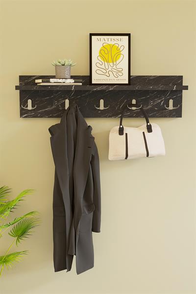 DF10101BD 5li Duvara Monte Dekoratif Raflı Askılık