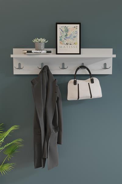 DF10101B 5li Duvara Monte Dekoratif Raflı Askılık