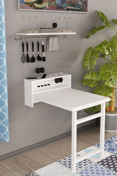 DF01106B Pratik Duvara Monte Katlanır Masa Mutfak ve Yemek Masası